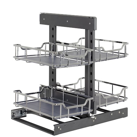 Hardware Resources STORAGE WITH STYLE 15" Polished Chrome Full-Height Blind Corner Organizer SWS-BCFH15PC